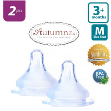 Autumnz - MAXY Soft Silicone Teat MEDIUM Flow *2pcs* (3+ months / Round Hole)